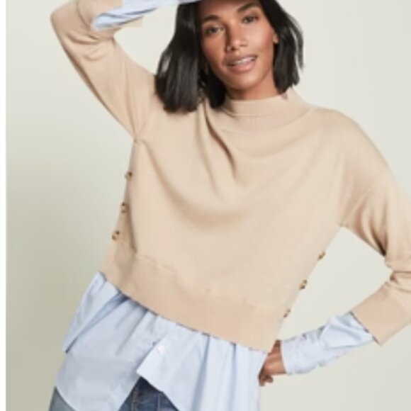 Veronica Beard Beri Mixed-Media Pullover - Picture 1 of 5